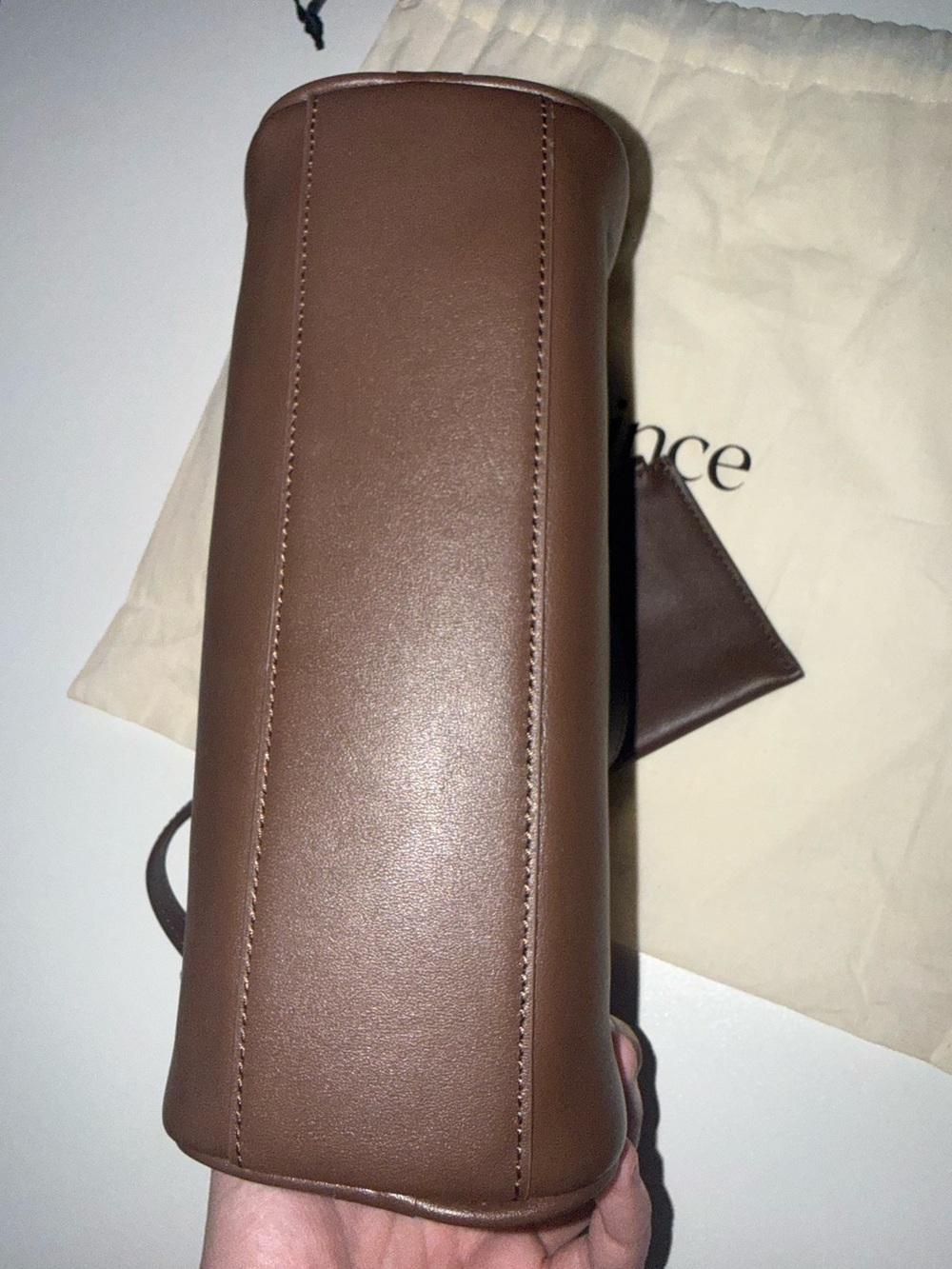QUINCE Italian Leather Mini Barrel Shoulder Bag - Picture 3 of 9